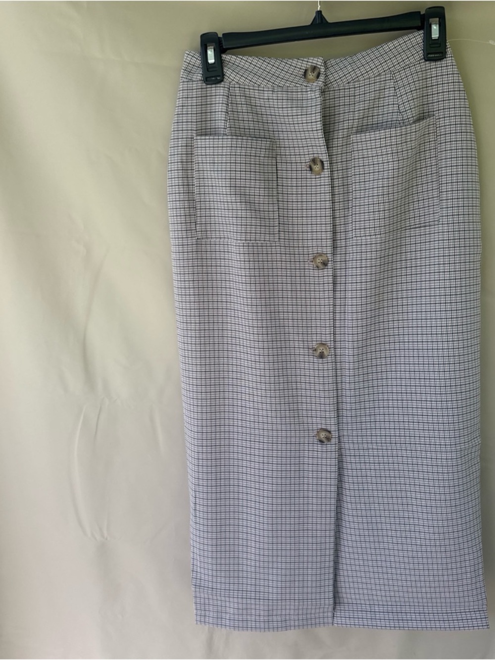 Button-Front plaid Skirt